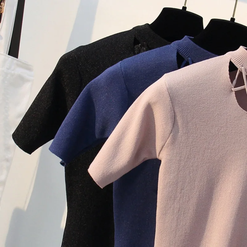 Женская Летняя трикотажная футболка с коротким рукавом | одежда