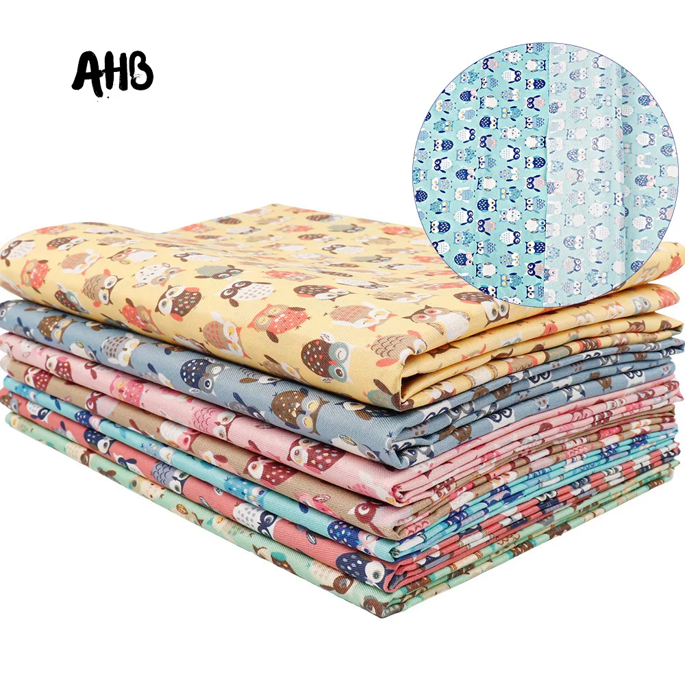

Cute Owl Fabrics Cartoon Printed Soft Quilting Fabrics DIY Dolls Making Home Decoration Patchwork Material Handmade Suppliers