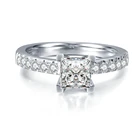 Женское кольцо с муассанитом, белое золото 585 пробы, 8 х8 мм, карат
