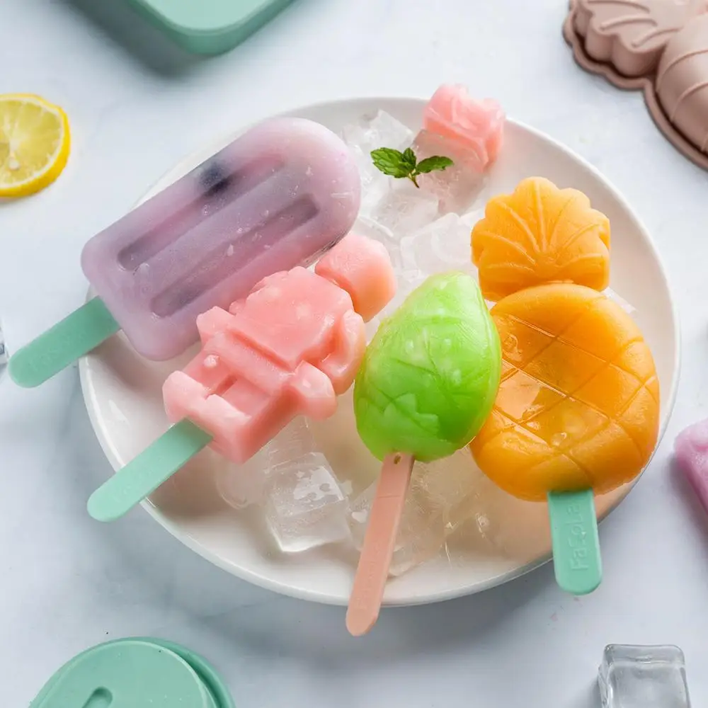 Пищевой силикон лед многоразовые формы для пудинга ледяной лоскут мультяшный