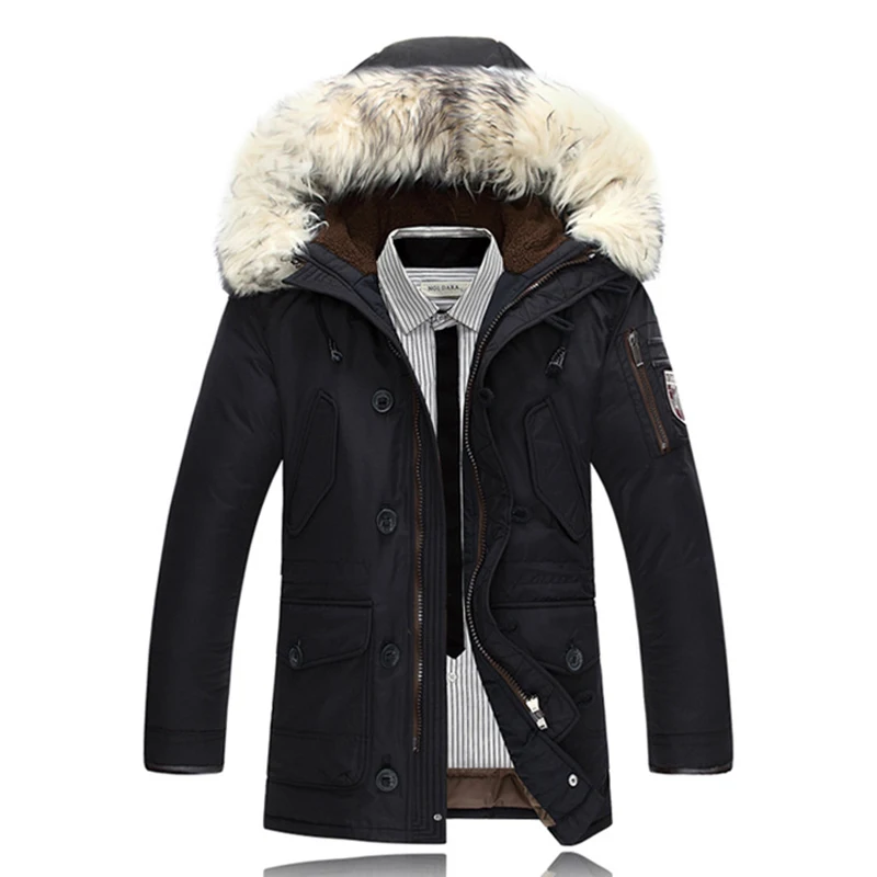 White Duck Down Coats For Men 2021 Winter Warm Cashmere Fleece Jackets Male Real Fur Parkas Man's Rabbit Collar Hooded Overcoats