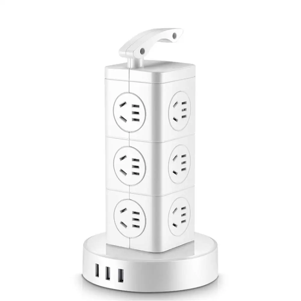 Вертикальная лента питания, много точек, штепсельная розетка AU с USB, 2500 Вт, переключатель защиты от перенапряжения, 2,6 м, удлинитель для дома и офиса