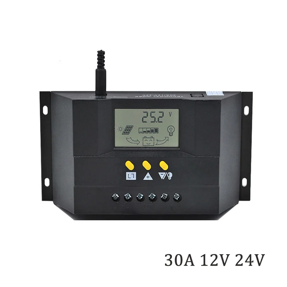 Солнечный регулятор 12 V 24 30A CM3024Z контроллер солнечного зарядного устройства ШИМ