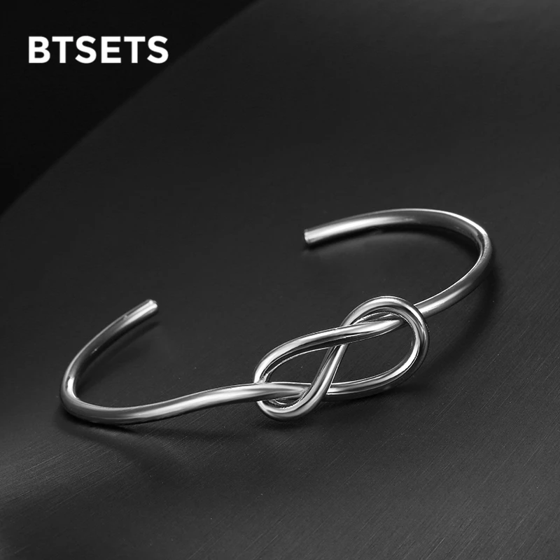 BTSETS браслеты и в стиле панк с узлом для женщин серебряный цвет браслет ногтей