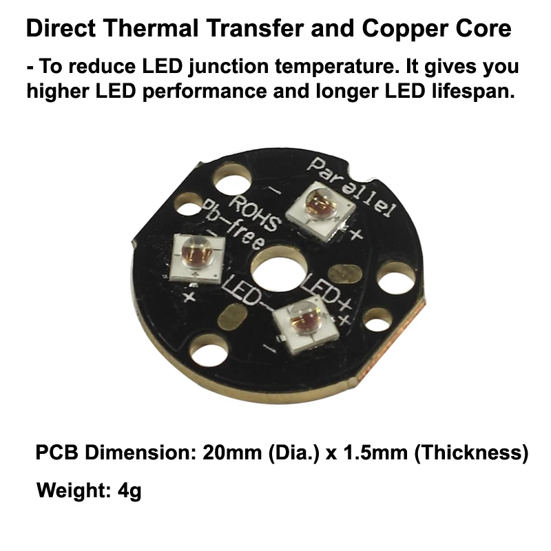 Triple Luminus SST 10 R 620nm красный светодиодный излучатель с 20 мм x 1 5 DTP медной печатной
