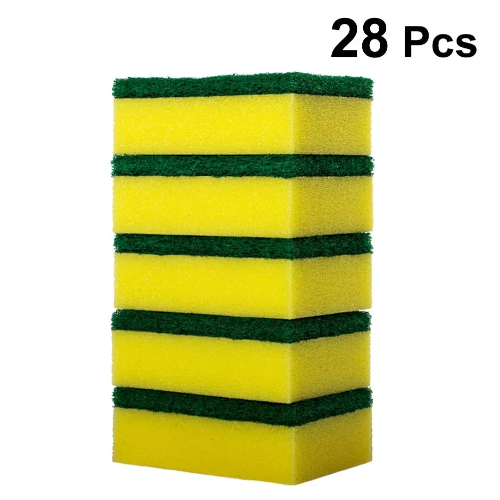 28pcs 28/20/12 шт Кухня губка для мытья посуды железные мочалки губка для мытья посуды Кухня Чистки Nano хлопок емкость для чистки щетки - Цвет: 28pcs