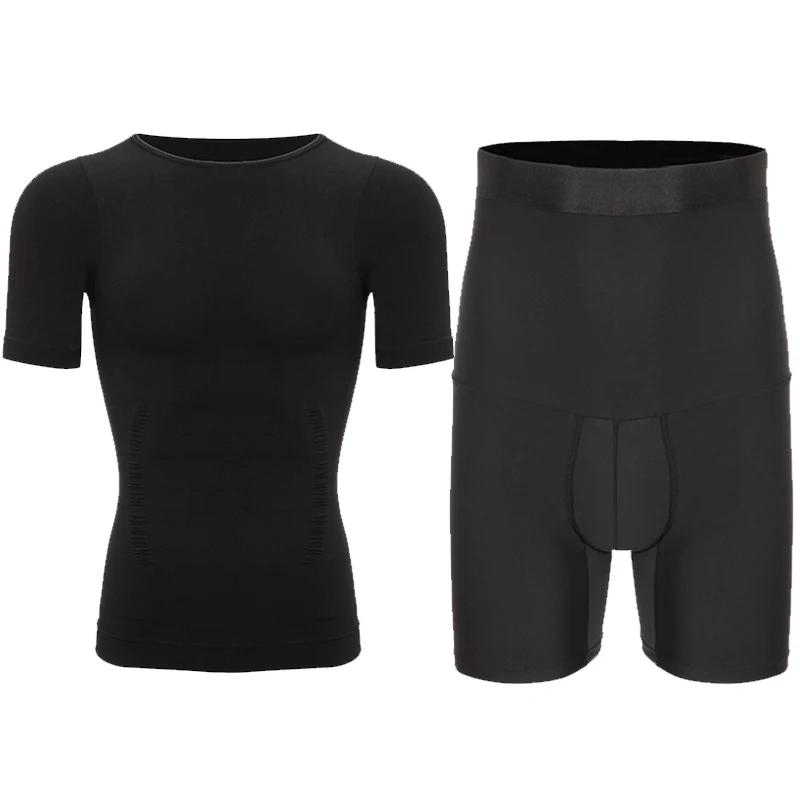 Black Shirt Shorts VASLANDA, трусы-боксеры с высокой талией, Корректирующее Мужское нижнее белье для похудения, мягкие шорты, подштанники для увеличения живота, Короткие трусы, Корректирующее белье - Цвет: Black Shirt Shorts