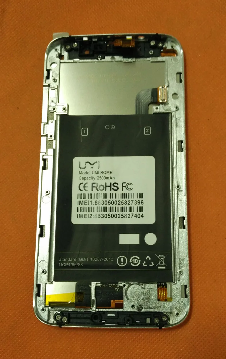 Б/у Оригинальный ЖК-дисплей + дигитайзер сенсорный экран рамка для Уми Рима MTK6753 5