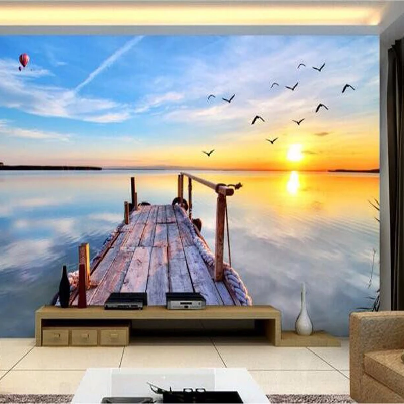 Пользовательские 3D фото обои 3D Природа Пейзаж вид на море большая Настенная картина, настенные украшения гостиной спальни современные обои