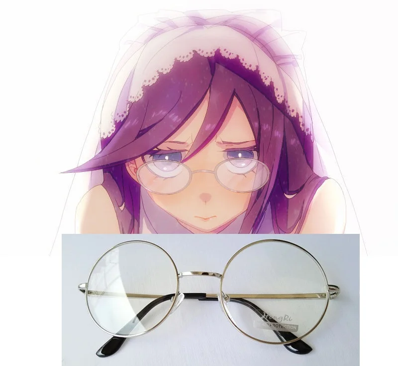 

Danganronpa Touko Fukawa Glasses Silver Frame Cosplay Glasses Eyewear Cosplay Accessories