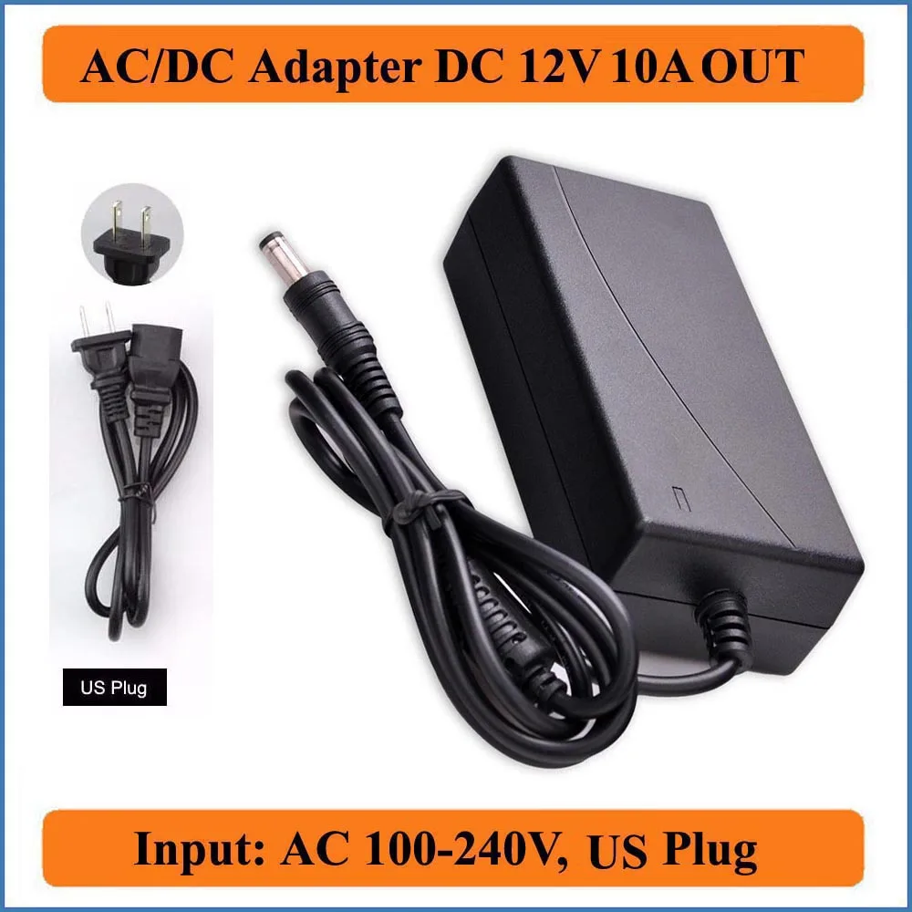 Адаптер переменного и постоянного тока с американской вилкой на 12 В 10 А адаптер в