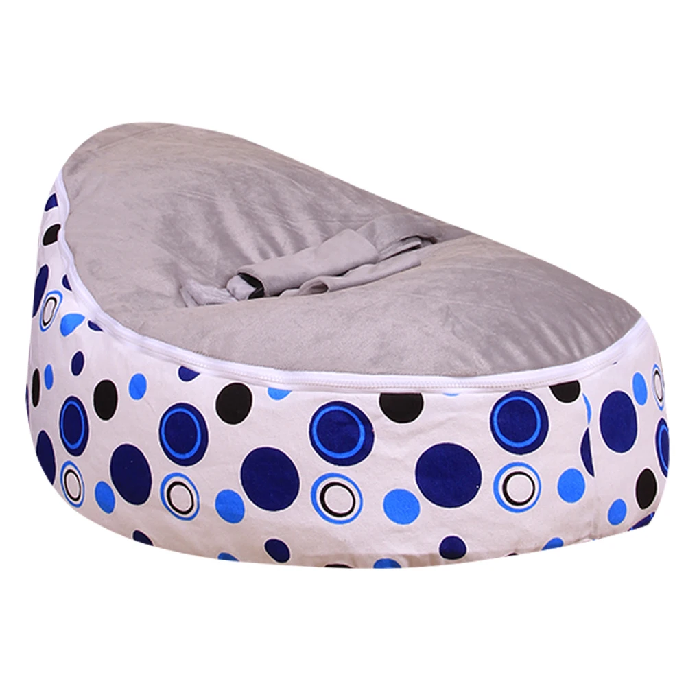 Levmoon средний синий круг печать мешок фасоли стул детская кровать для сна