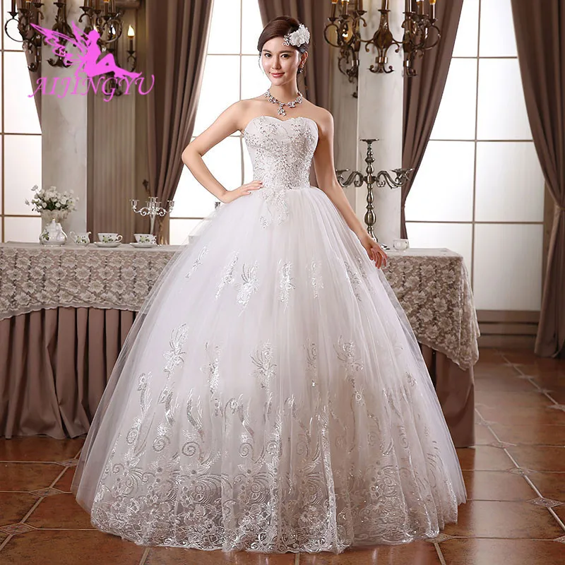 

AIJINGYU 2021 bridal Customized new hot selling cheap ball gown lace up back formal bride dresses wedding dress WK478