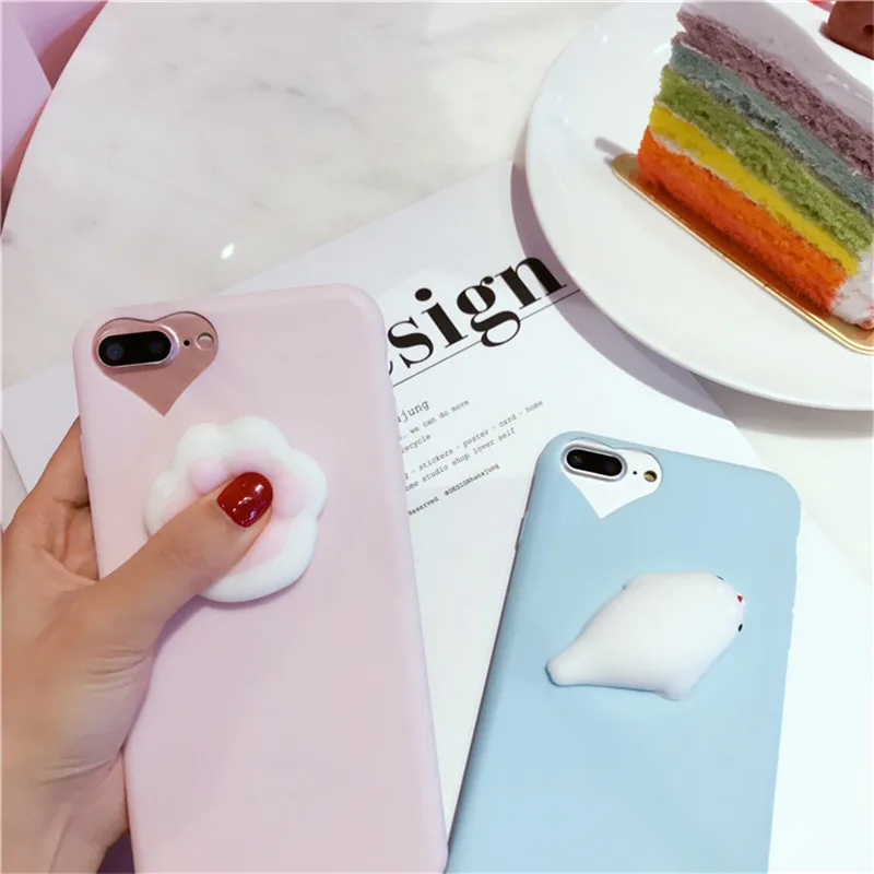 Lemonlan милый 3D котик уплотнение для iPhone 7 7Plus Мягкий Медведь телефон чехол для iPhone 6 6S Plus 5 5S SE Capa Fundas мультфильм мягкое покрытие