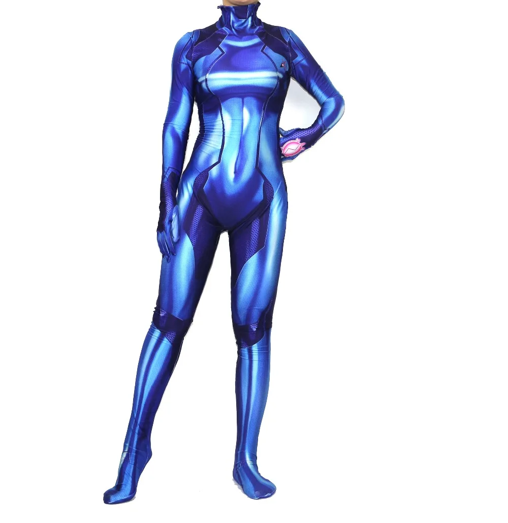 Хэллоуин святых всех Метроид Игра персонаж Samus Аран Косплей зентай костюм