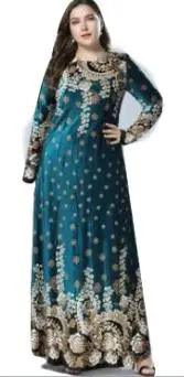 Женское мусульманское платье макси с длинным рукавом Abaya элегантное арабское