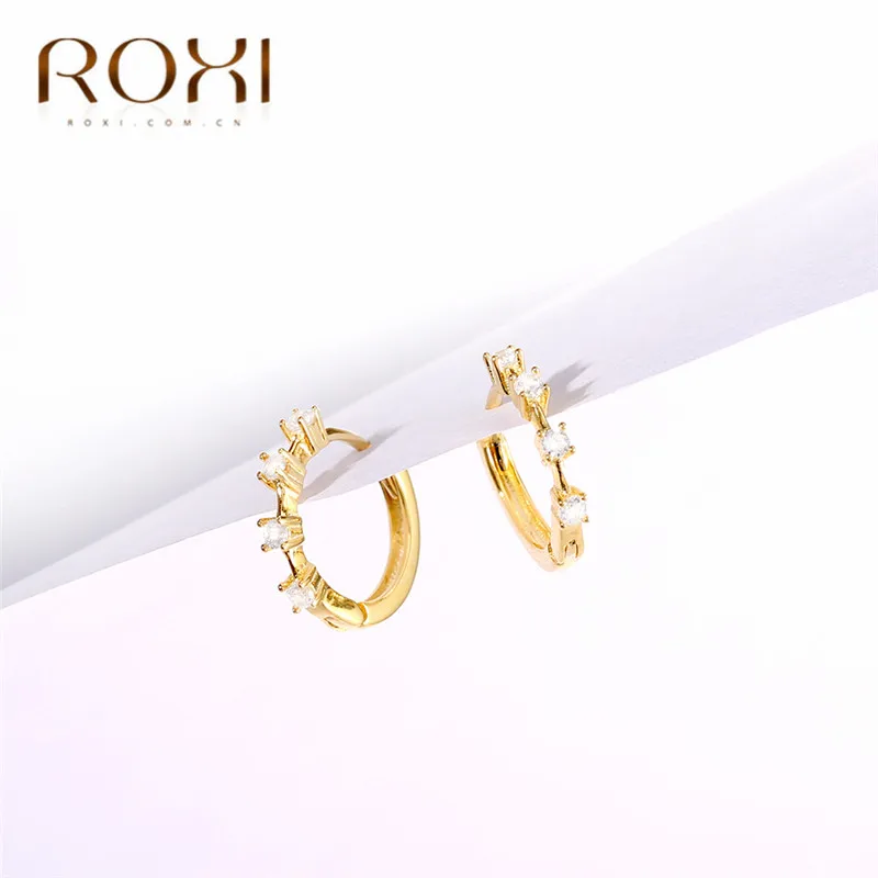ROXI маленькие серьги-кольца для женщин, Корея, простые серьги из стерлингового серебра 925 пробы, кольцо с зажимом Huggie