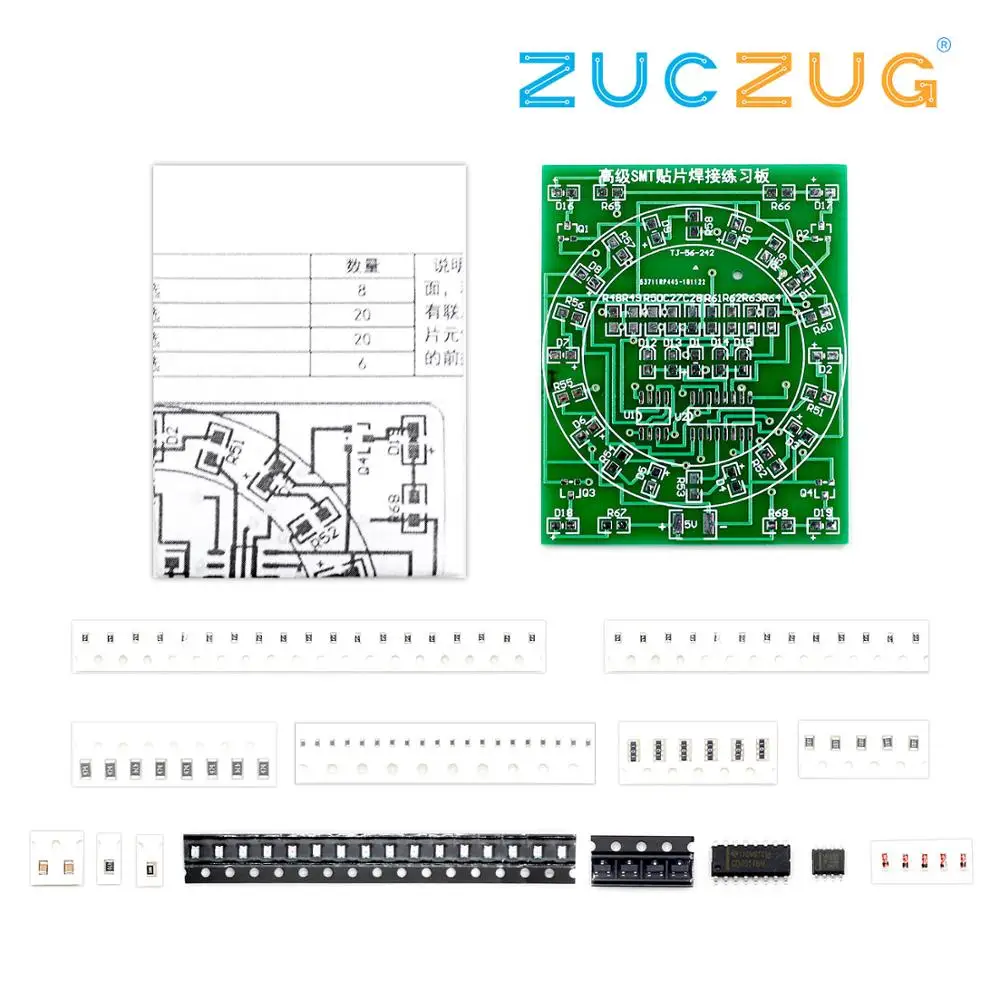 SMD компонент паяльная тренировочная доска CD4017 + NE55 комплект для водяного