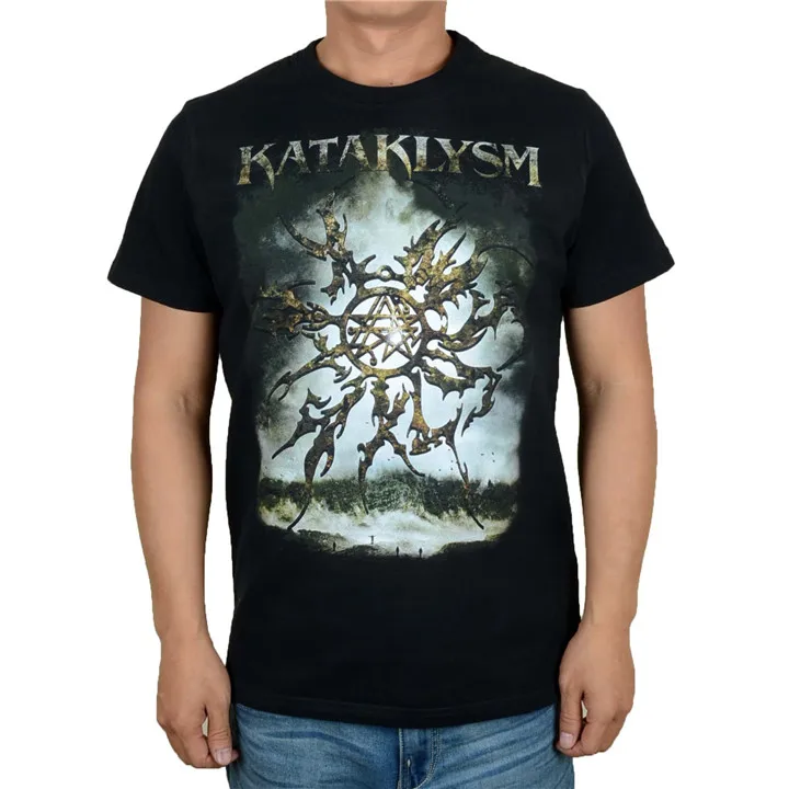 

Рубашка Harajuku Kataklysm Rock, фирменная 3D рубашка с горгульем, черепом, для фитнеса, Hardrock, из тяжелого темного металла, 100% хлопок, уличная рубашка, 10 в...