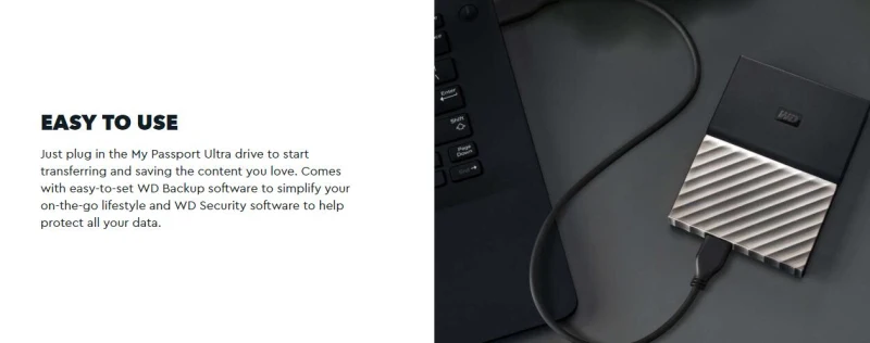 WD мой паспорт ультра Портативный внешний жесткий диск 1 ТБ 2 ТБ диск USB 3,0 Шифрование 1T 2T HDD HD Жесткий диск запоминающее устройство