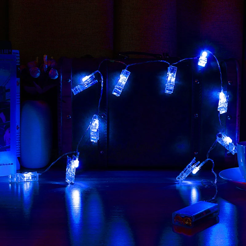 220В 3м 20LED колышки сказочные огни карты Фотографии зажимы яркие струнные огни лампа Домашняя вечеринка, праздник украшения