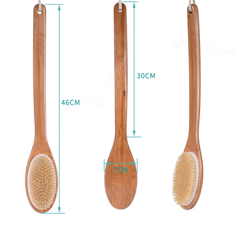 Dry Skin body Brush Exfoliate Improve Circulation&Cellulite Tools natural bristle Wooden SPA Woman SkinCare Dry Body Brush