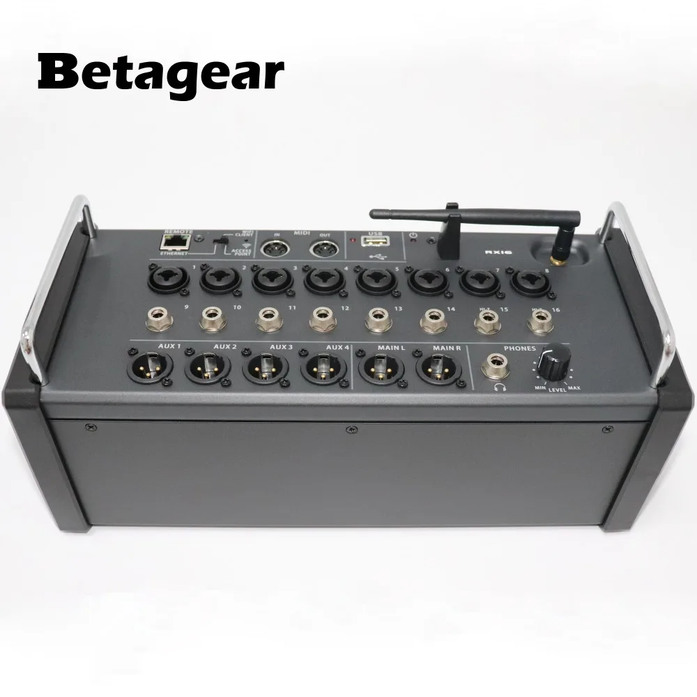 Betagear 16-канальный цифровой смеситель для Ipad/Android Планшеты 8 программируемый усилителей, встроенный модуль Wi-Fi и USB стерео Регистраторы XR16
