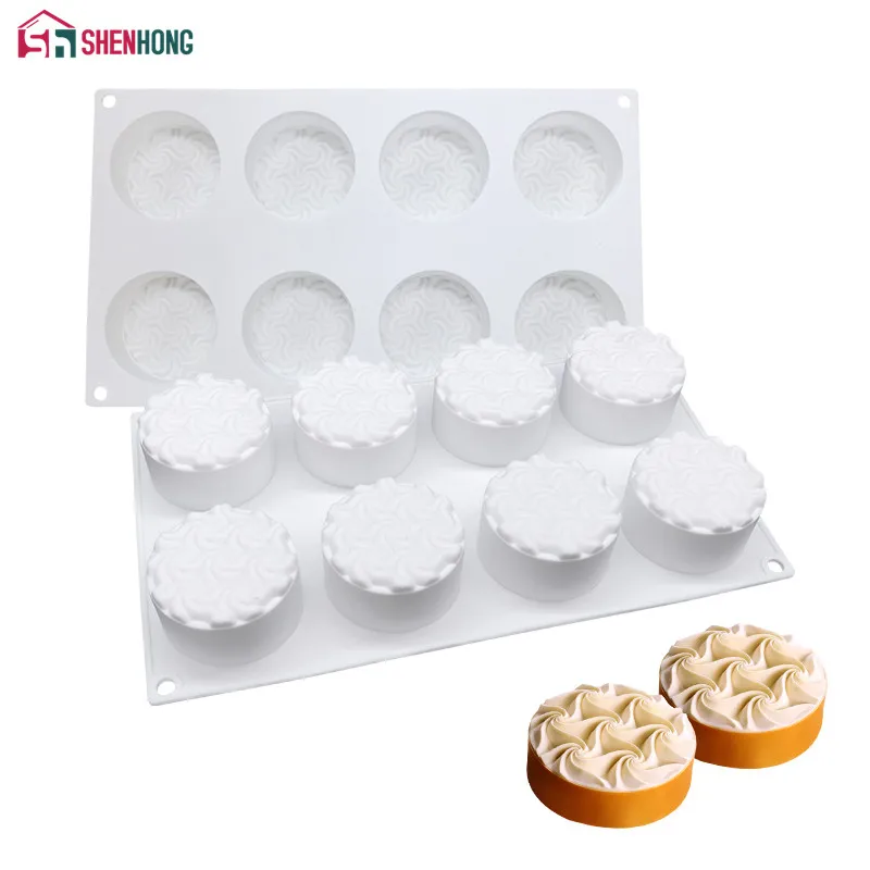 8 Hole Cream flower SHENHONG, новинка, спиральная форма Honeycom, силиконовая форма для украшения торта, форма для выпечки, форма для муссов и десертов, Кондитерская форма, Bakewar bakvormen - Цвет: 8 Hole Cream flower