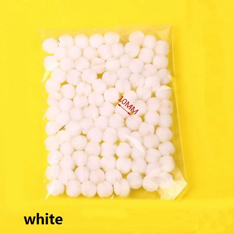 B14 white 100 шт Многоцветный 10 мм шарик-помпон мягкий помпон шар Сделай Сам ручной работы меховой плюшевый шар для свадьбы домашний декор вечерние принадлежности - Цвет: B14 white