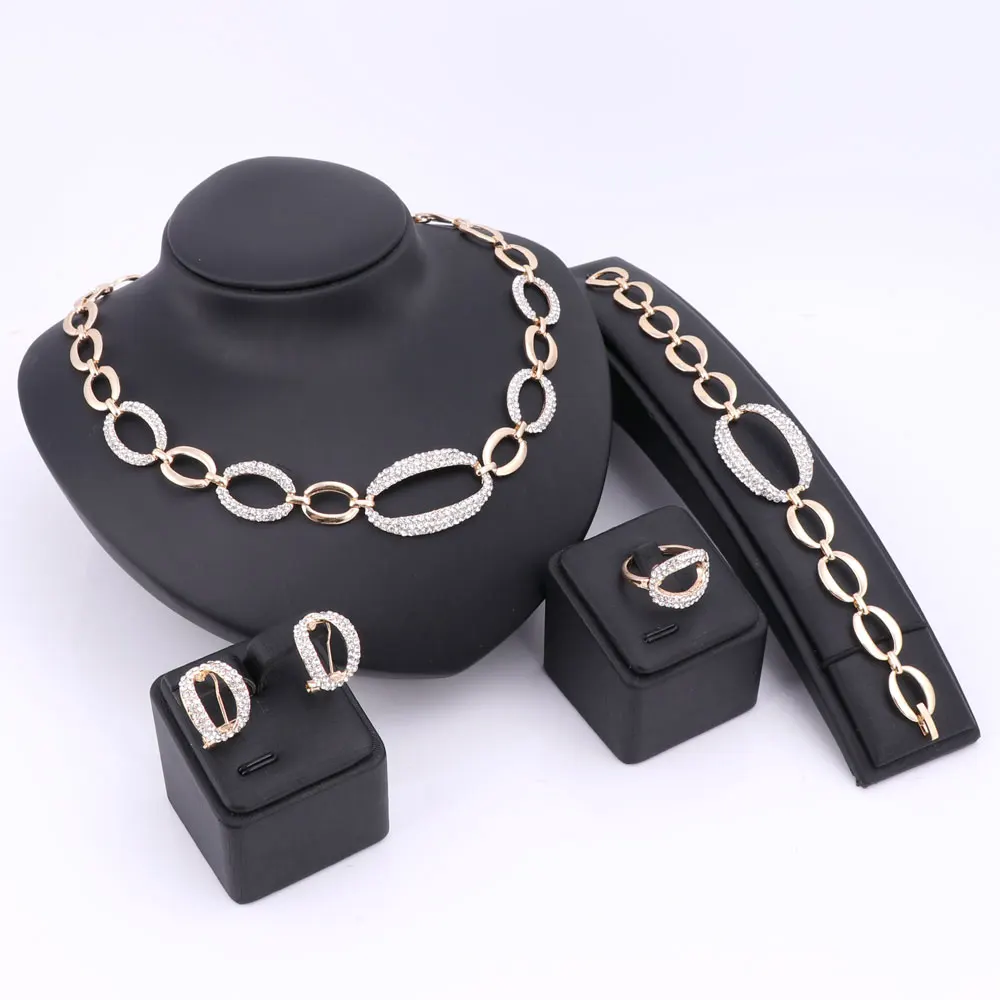 Комплект из колье серёг браслета и кольца золотистого цвета|african jewelry set|bracelet ring