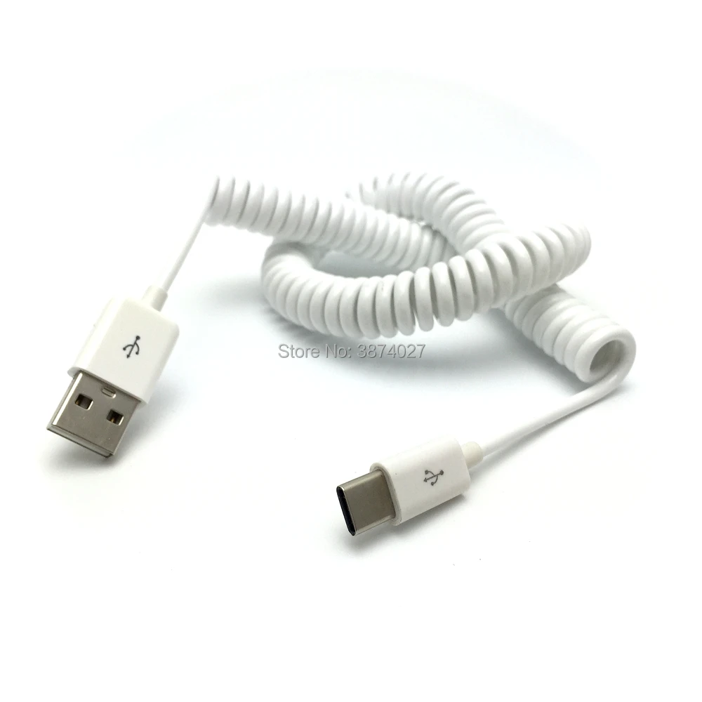 Пружинный растягивающийся USB-C 3,1 type C Мужской USB 2,0 Мужской кабель для передачи данных для HUAWEI P9 10 Onepuls 2 3 Nexus 6P 5X S8+ 100 см/300 см