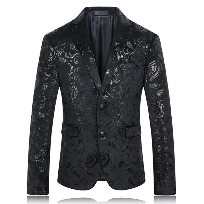 Высококачественный модный роскошный мужской кардиган с золотым цветочным