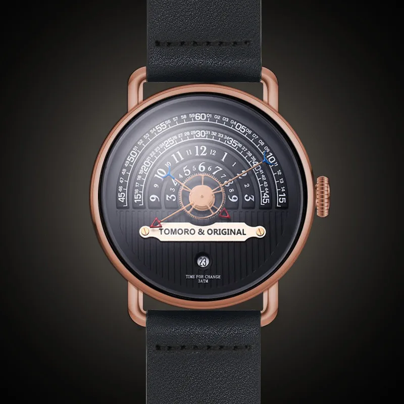 Leather Rose Gold Новые модные наручные часы для молодых мужчин, уникальные креативные часы, лучший бренд, Роскошные водонепроницаемые военные спортивные часы, Relogio Masculino - Цвет: Leather Rose Gold