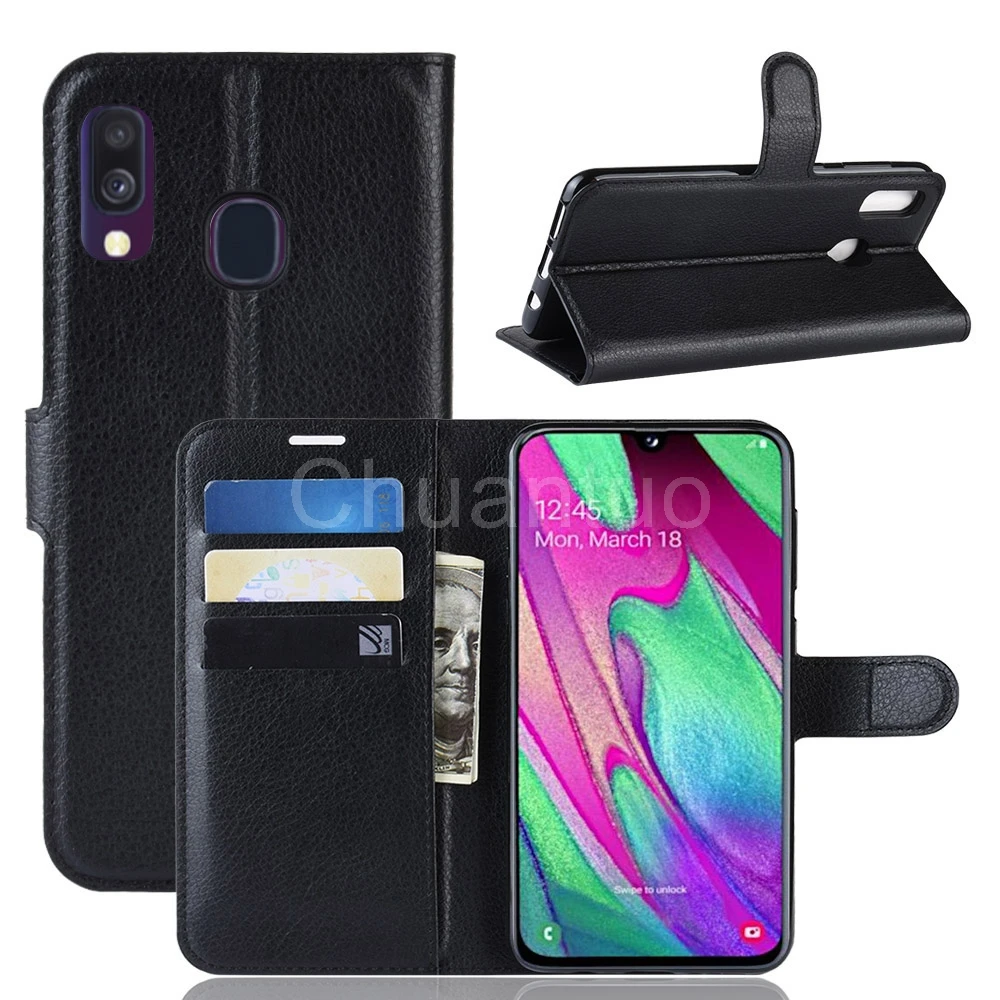 Чехол книжка из искусственной кожи для Samsung Galaxy A40 A405F A405D A405S 5 9 дюйма флип кошелек