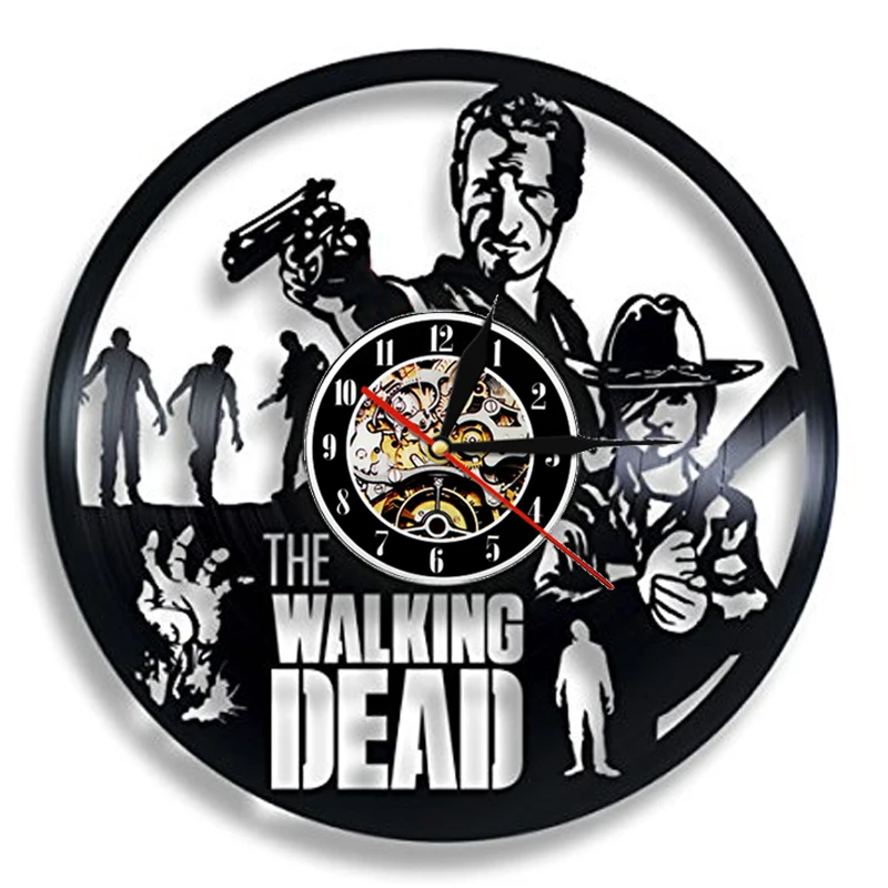Type 7 Walking Dead виниловые настенные часы современный дизайн кинематографическая тематика модные 3D часы настенные домашние декоративные часы 12 дюймов - Цвет: Type 7