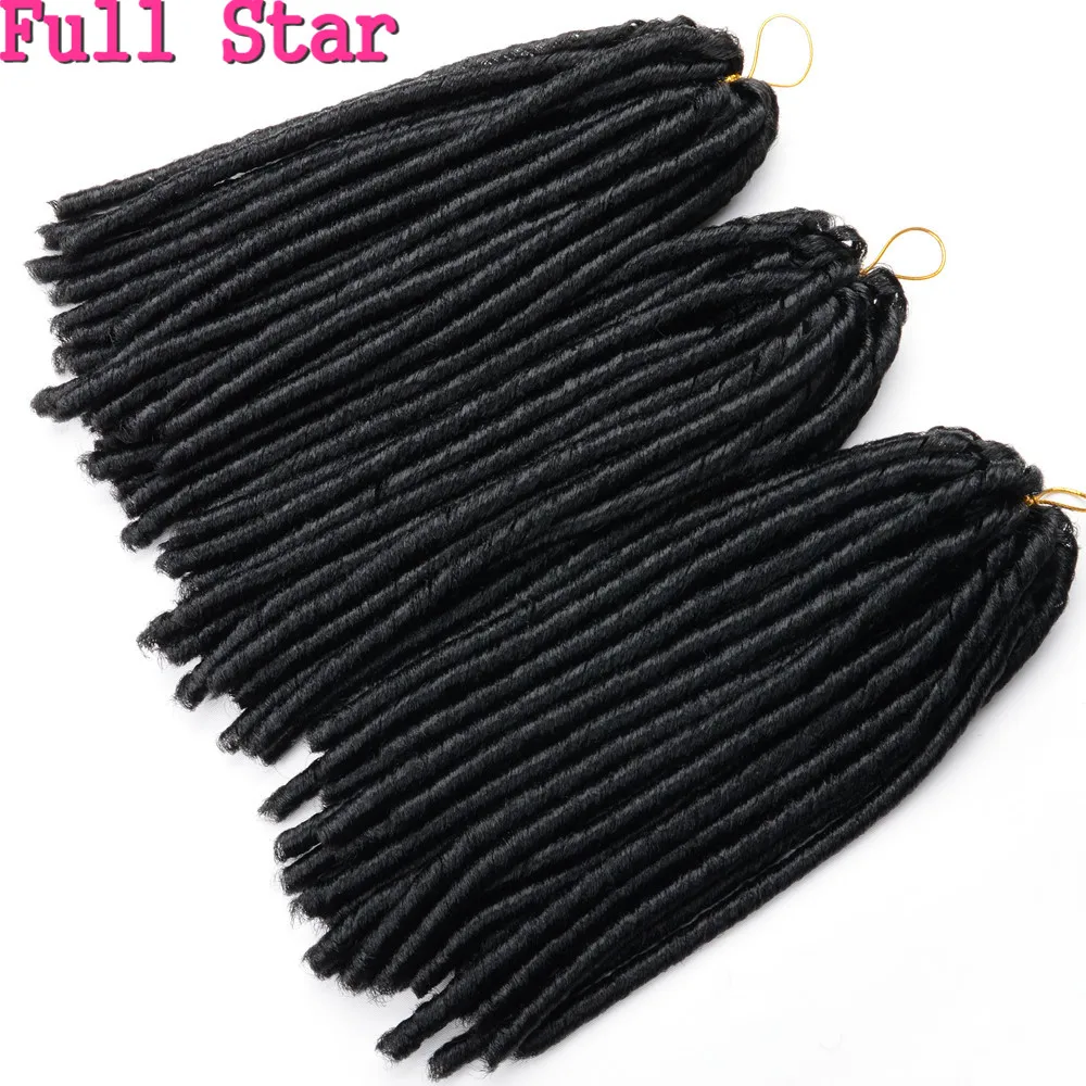 Полная Звезда Мягкие Faux locs 7 упаковок 1" 70 г вязанные крючком косы волосы Flod 30 корней черный Омбре Коричневый Плетение синтетические волосы для наращивания