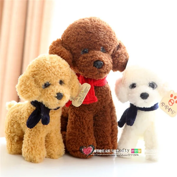 1 шт., розничная, плюшевый Пудель для собак, Bichon Frise, плюшевая игрушка, мягкие теплые животные, рождественские подарки для детей