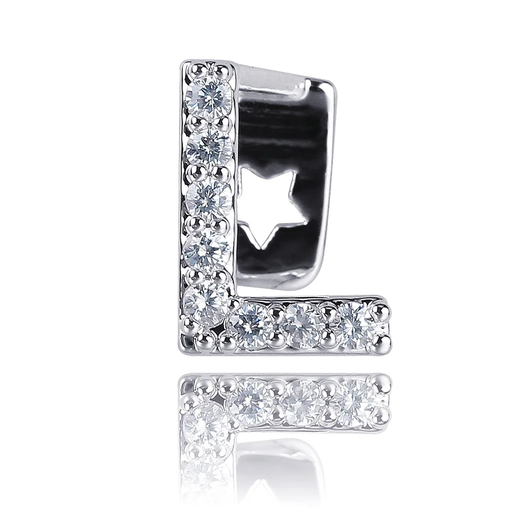 JINAO, новинка, хип-хоп, 26 букв, золото, серебро, зубы, Grillz, все, Iced Out, Micro Pave CZ зубья, грили с силиконом для рождественского подарка - Окраска металла: L