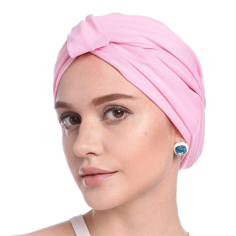 2019 мусульманская женщина головной убор шляпа Твердые Модальные тюрбан