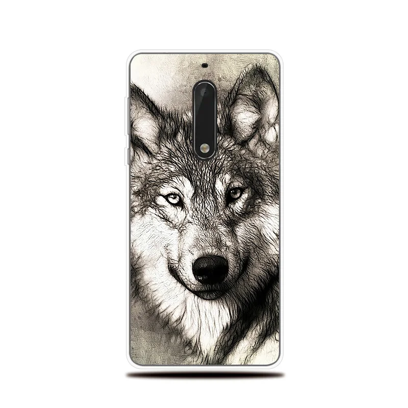 Силиконовый чехол с узором Wild Wolf для Nokia 1 2 3 5 6 7 8X5X6X7 мягкий 8 Plus |