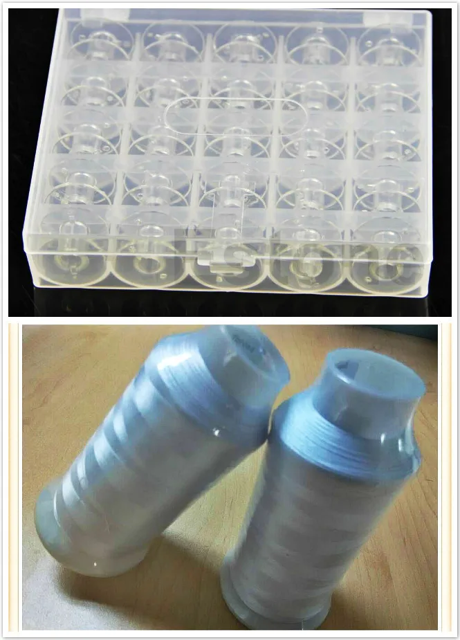 2 шт. пластиковые пустые катушки с прозрачной акриловой коробкой 5000 м * 2|threaded