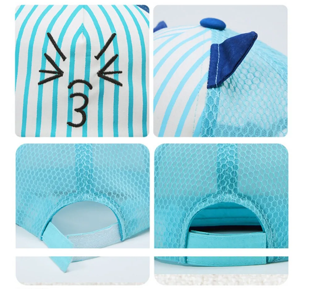 

Kids Toddler Boys And Girls Cat Cartoon Hats Infant Summer Adjustable boy Cap baby beanie baby girl hat