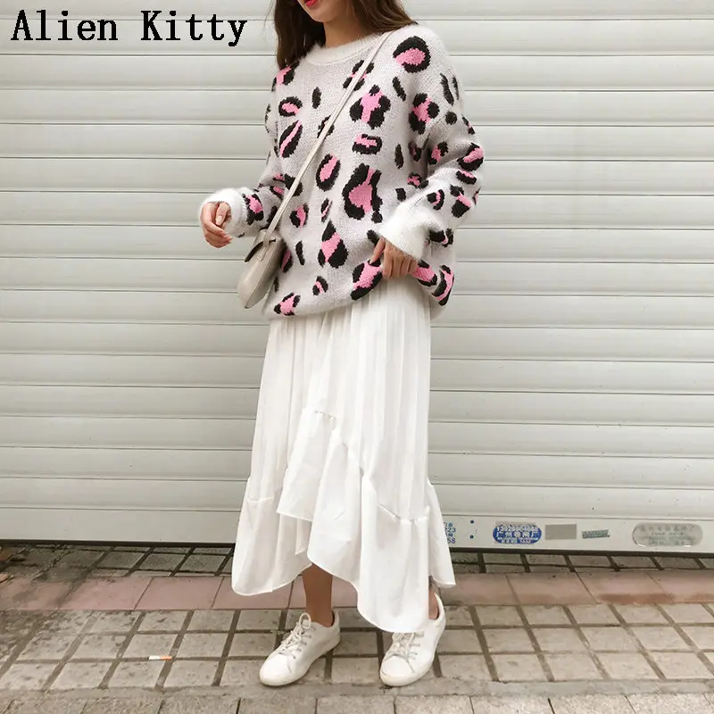 Alien Kitty Winter Pullover Outwear Stylish Simple New Loose Casual Fresh Knitted Thicken All-Match High Quality Elegant Sweater | Женская