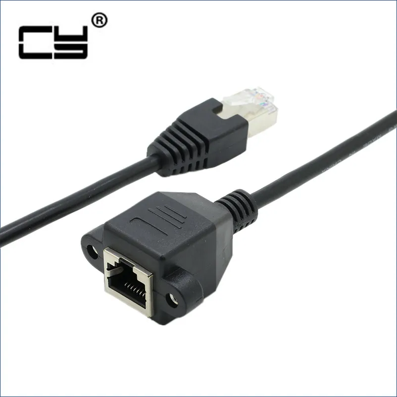 Сетевой удлинитель Cat 6 RJ45 штырь гнездо Ethernet LAN двойное экранирование с винтами +