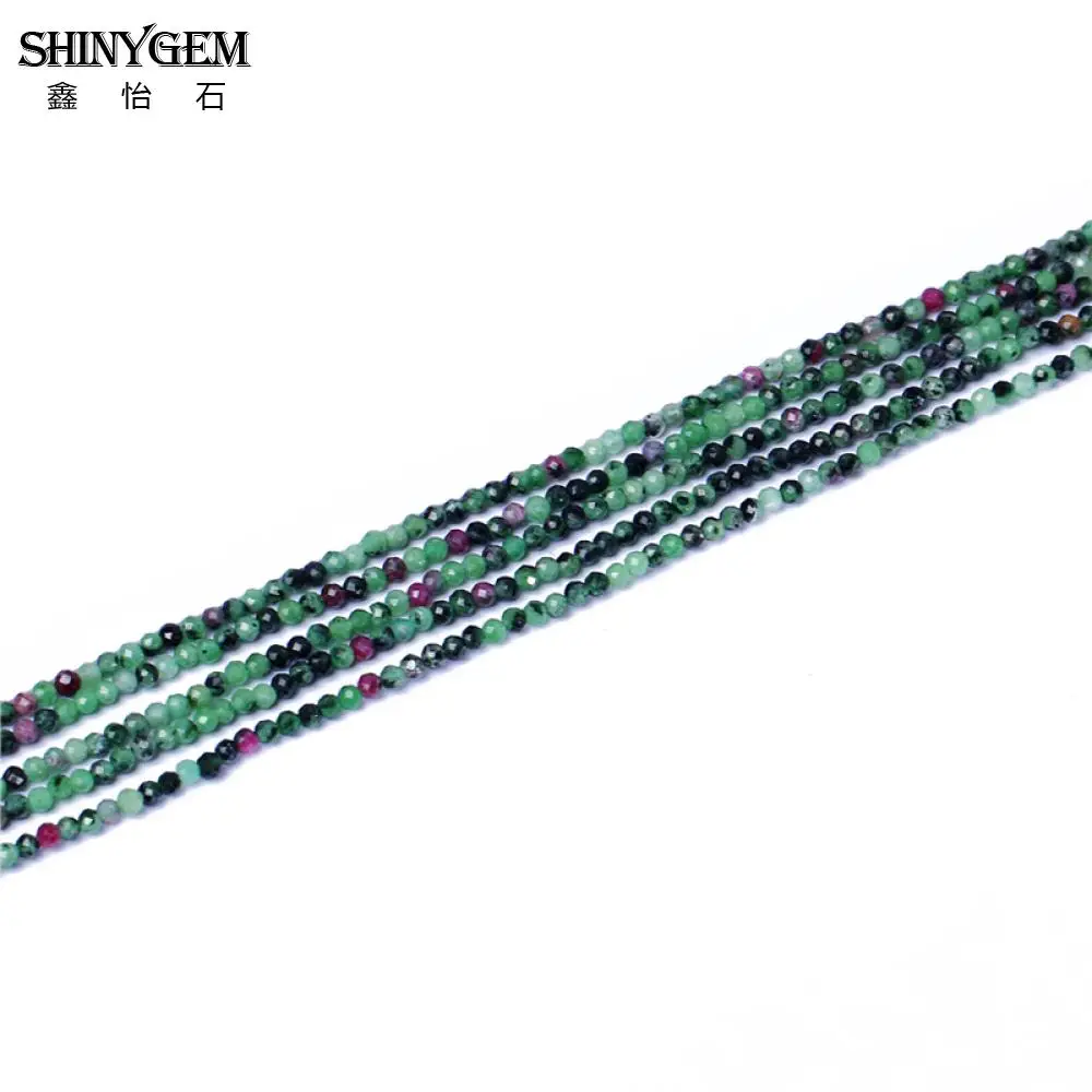 Ruby SHINYGEM 2 мм/3 мм граненые маленькие бусины Амазонит гранат тигровый глаз опал оптом много объемных натуральных каменных бусин для изготовления ювелирных изделий - Цвет: Ruby