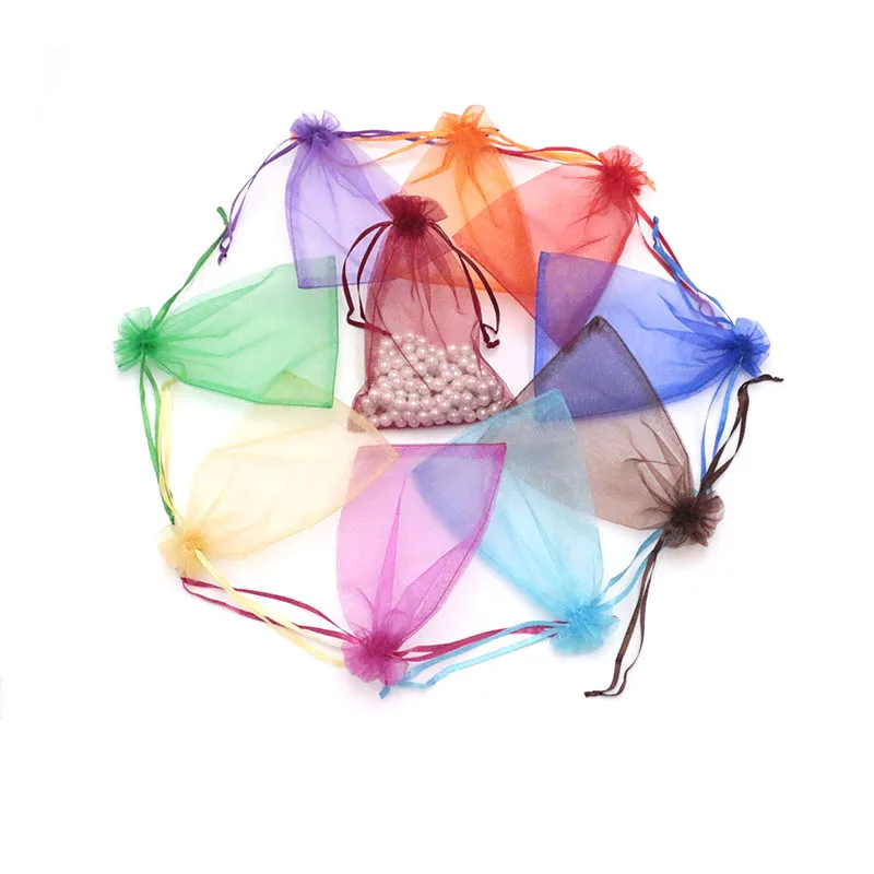 Распродажа! 50 шт. разноцветные подарочные пакеты из органзы 11 х16 см|Упаковка и