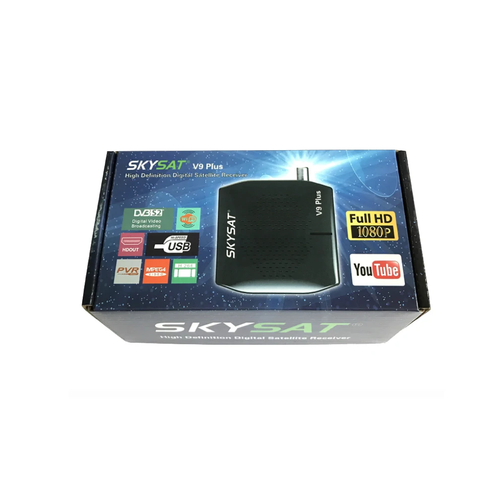 [Бразилия] SKYSAT V9 Plus Full HD DVB-S2 цифровой спутниковый ресивер ТВ Декодер коробка WiFi Youtube Cline Newcamd Vu Biss телеприставка