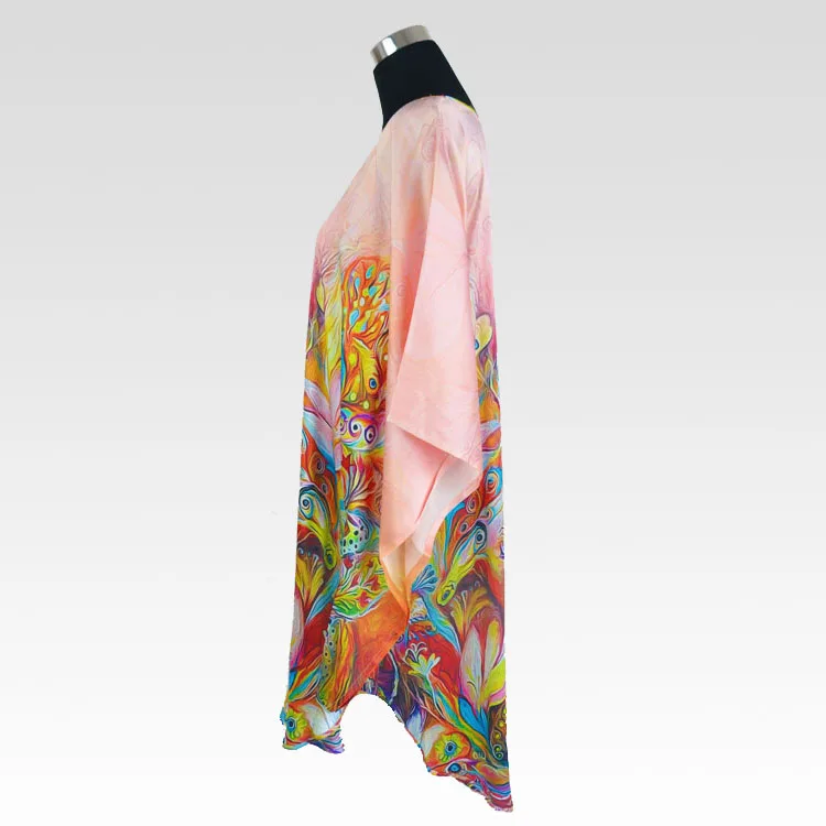 Шелковые пижамы платье 100% чистого шелка для женщин платья цветочным набивным