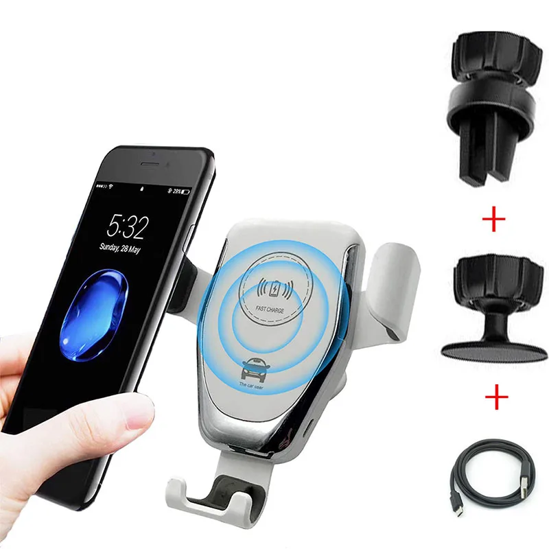 Car wireless charger KEPHE 10 Вт автомобильное Быстрое беспроводное зарядное устройство для iphone 8 Plus XR XS Max X Qi Быстрое беспроводное автомобильное зарядное устройство для samsung Galaxy S10 Plus S10 - Тип штекера: Car wireless charger