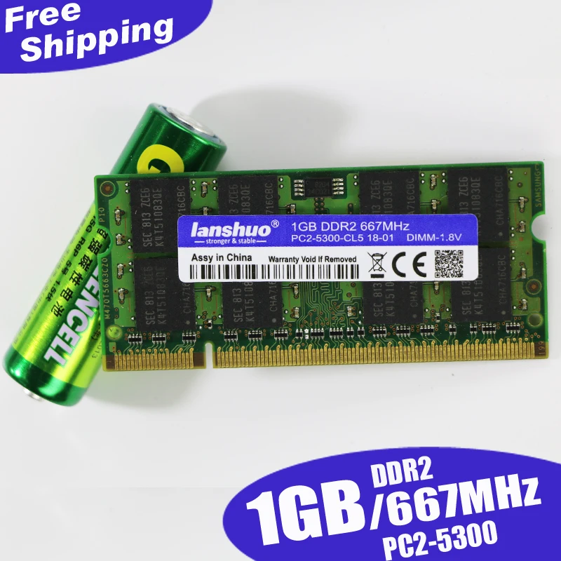 Оперативная память lanshuo для ноутбука 1 Гб DDR2 pc2 5300 667 МГц 2RX8 ГБ ddr2 200pin